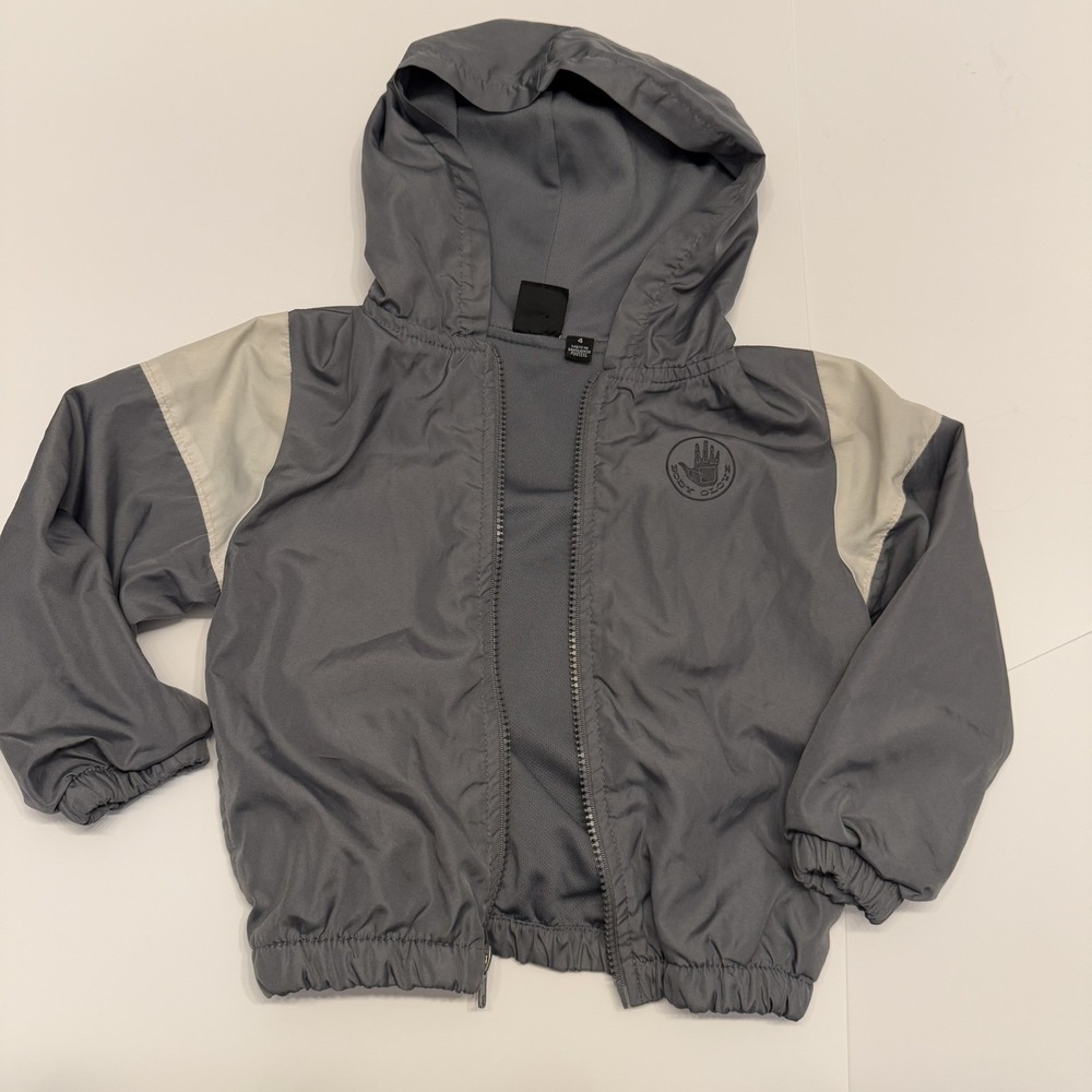 Body Glove Boys Gray Windbreaker 4 T Lined with‎ Hood. EUC